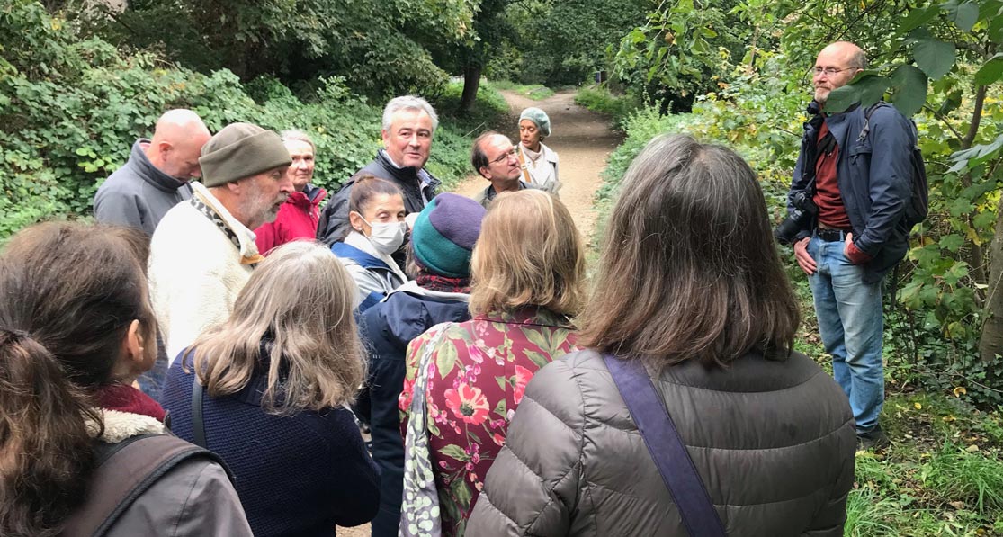 Stephen Middleton (right of picture) during one of his guided tree walks. Stephen is a regular volunteer and has taken many of the photographs of the flora you will see on this website.